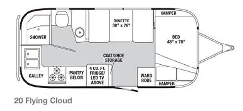 Airstream Flying Cloud 20 floor plan