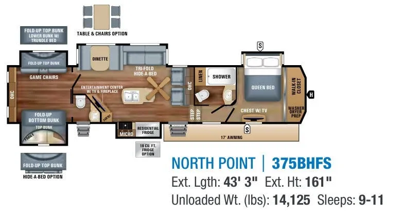 Jayco North Point 375BHFS floor plan