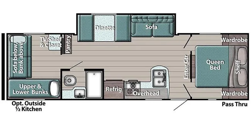 Gulf Stream Kingsport Ultra Lite 274QB floor plan
