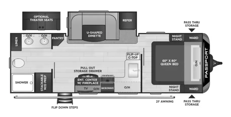 2021 Keystone Passport 2400RBWE - Floor plan