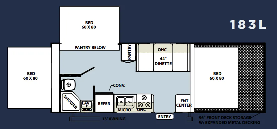 Forest River Rockwood Roo 183L floor plan