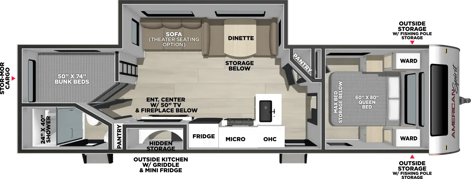 Coachmen American Spirit 2963BH floor plan