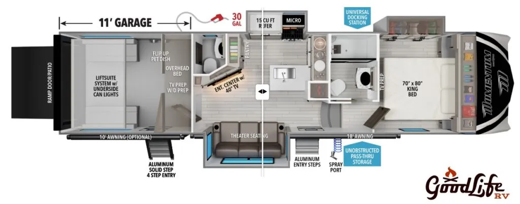 2026 Grand Design Momentum G-Class 320G - Floor plan