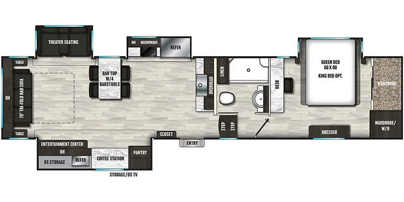 2023 Coachmen Brookstone 352RLD floor plan