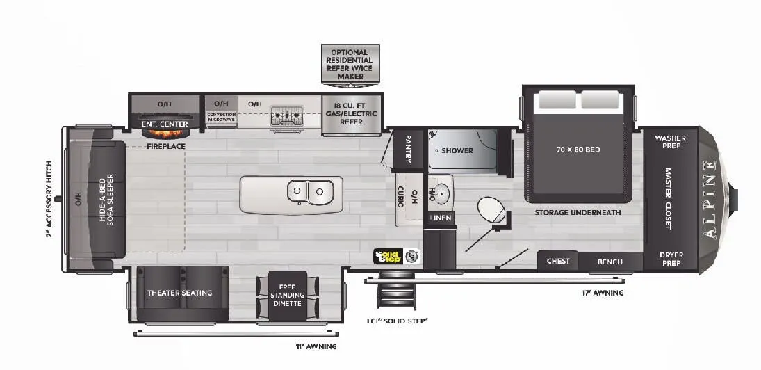 2023 Keystone Alpine 3220RL - Floor plan