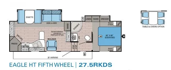 2018 Jayco Eagle HT 275RKDS floor plan