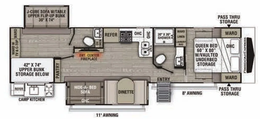 Coachmen Freedom Express Liberty Edition 326BHDSLE floor plan