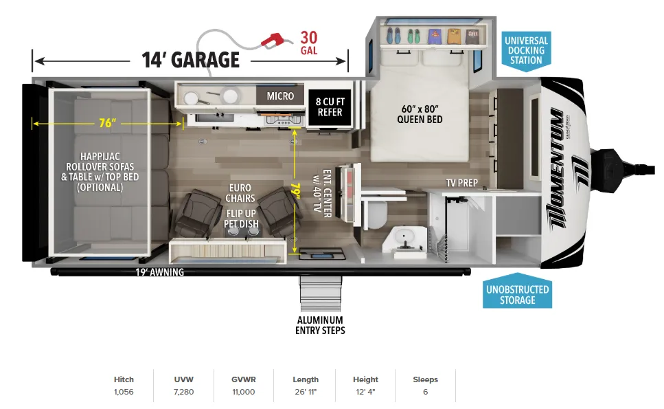 2027 Grand Design Momentum 21G 21G - Floor plan