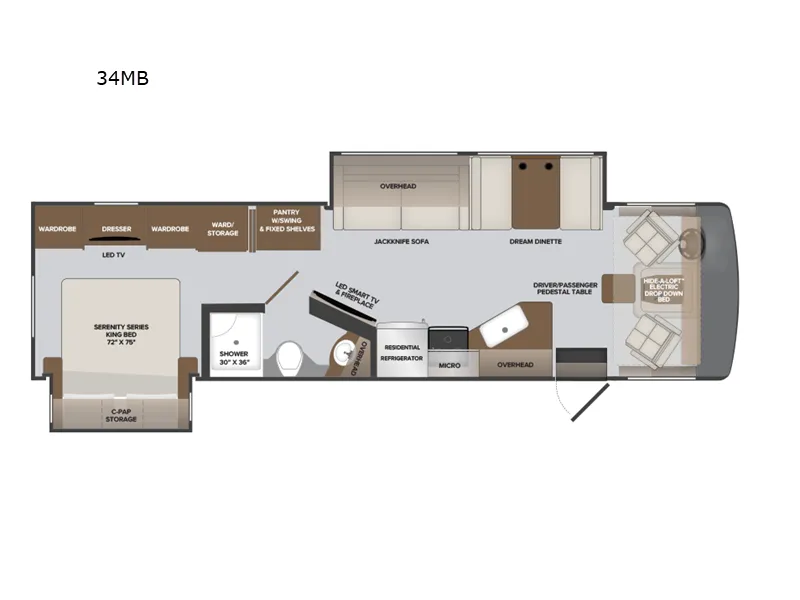 2026 Holiday Rambler Invicta 34MB - Floor plan