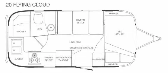 Airstream Flying Cloud 20 floor plan