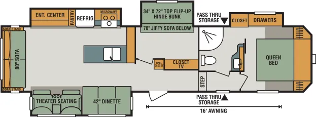 K-Z Sportsmen 344BH floor plan