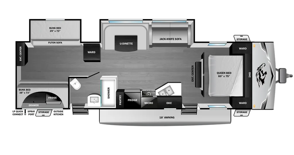 2026 Highland Ridge Open Range Colt 32DSB floor plan