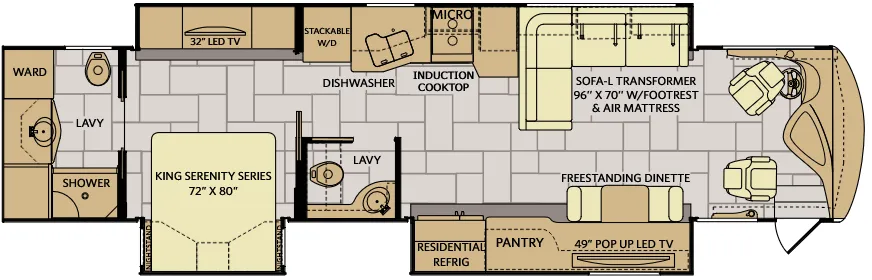 Fleetwood Discovery LXE 40E floor plan
