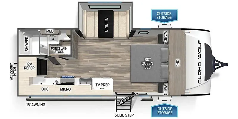 2024 Forest River Cherokee Alpha Wolf 17MKE - Floor plan