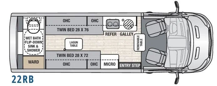 Coachmen Beyond 22RB RWD floor plan
