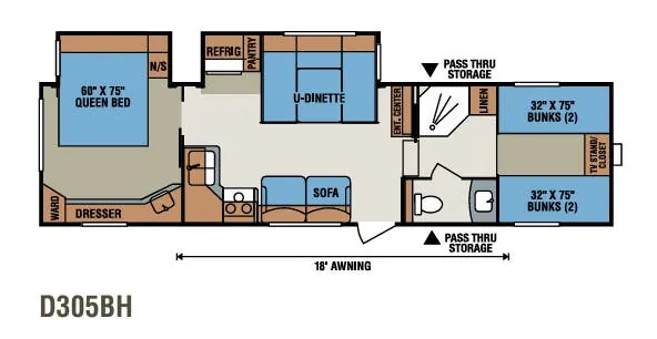 K-Z Durango 1500 D305BH floor plan