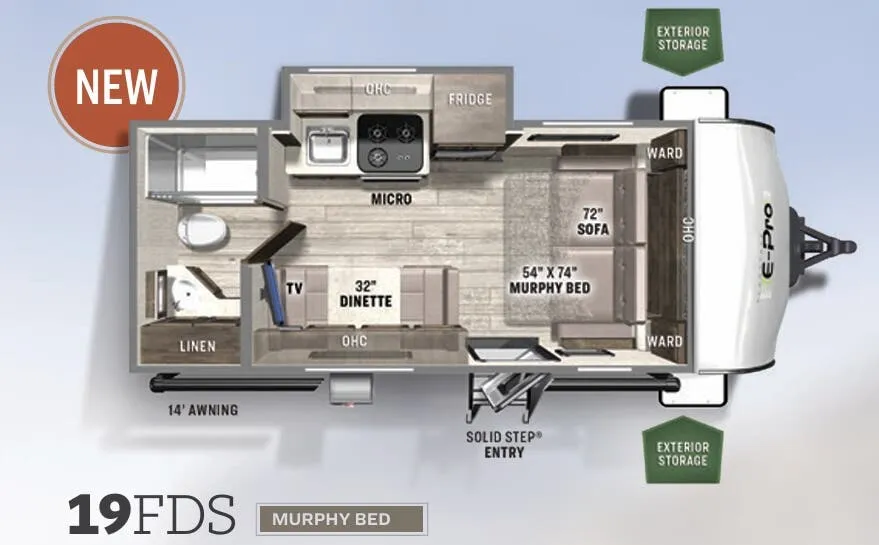 Forest River Flagstaff E-Pro 19FDS floor plan