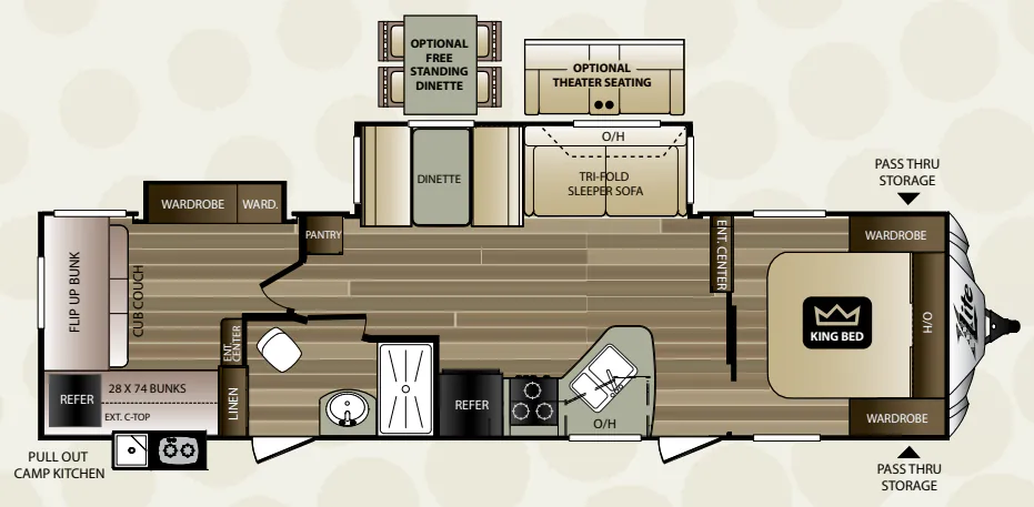 Keystone Cougar XLite 31SQB floor plan