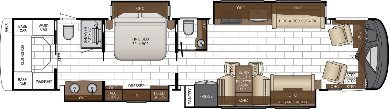 Newmar London Aire 4545 FREIGHTLINER floor plan
