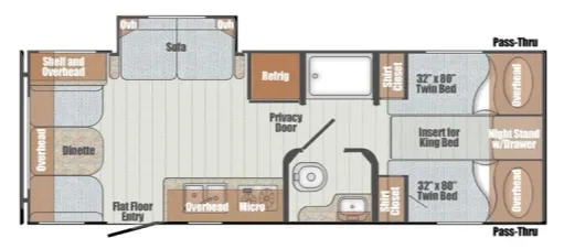 2024 GULFSTREAM VINTAGE CRUISER 23TWS floor plan