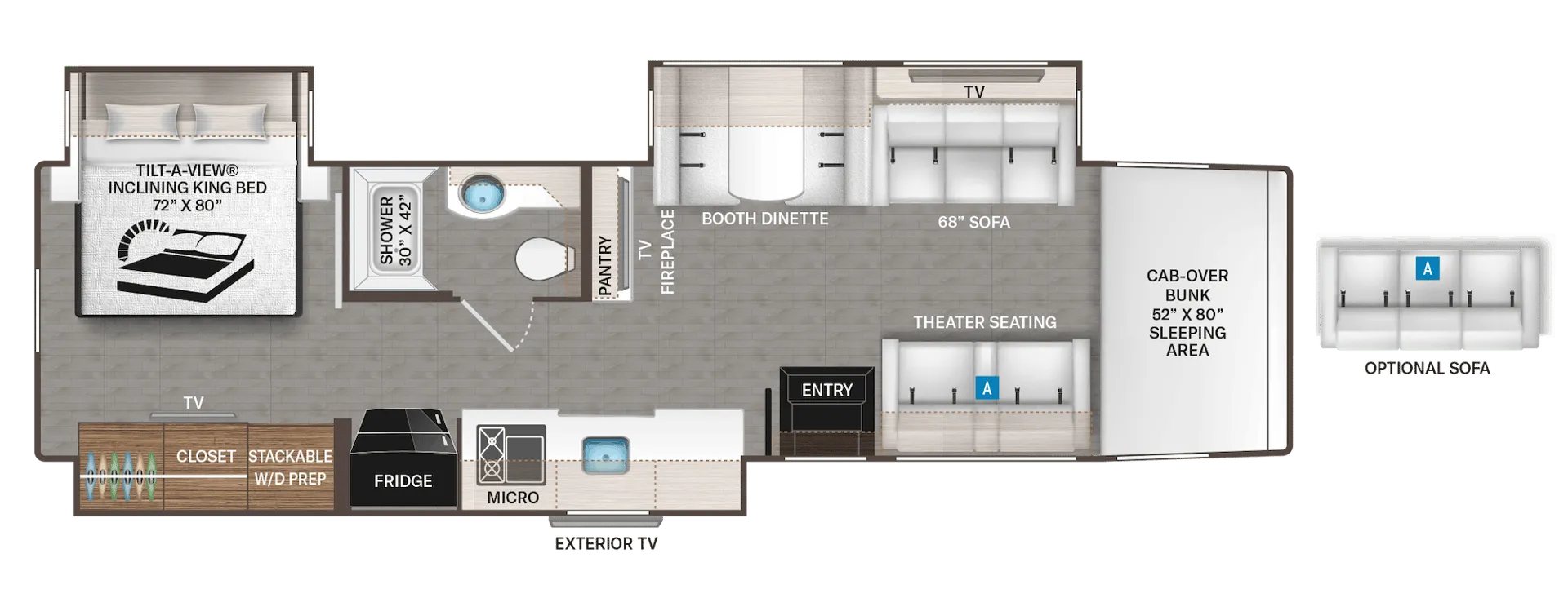2023 Thor Motor Coach Pasadena 38FX - Floor plan