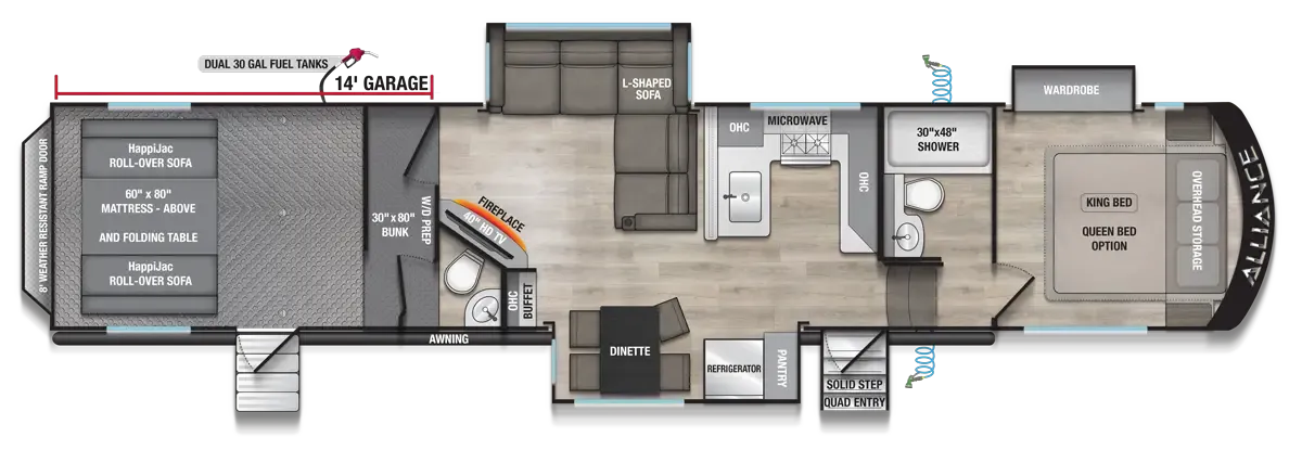 2026 Alliance RV Valor 40A14 - Floor plan