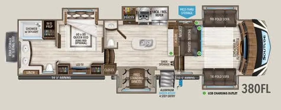 Grand Design Solitude 380FL floor plan