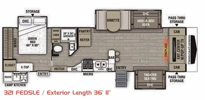 Coachmen Freedom Express Maple Leaf Edition 321 FEDSLE floor plan