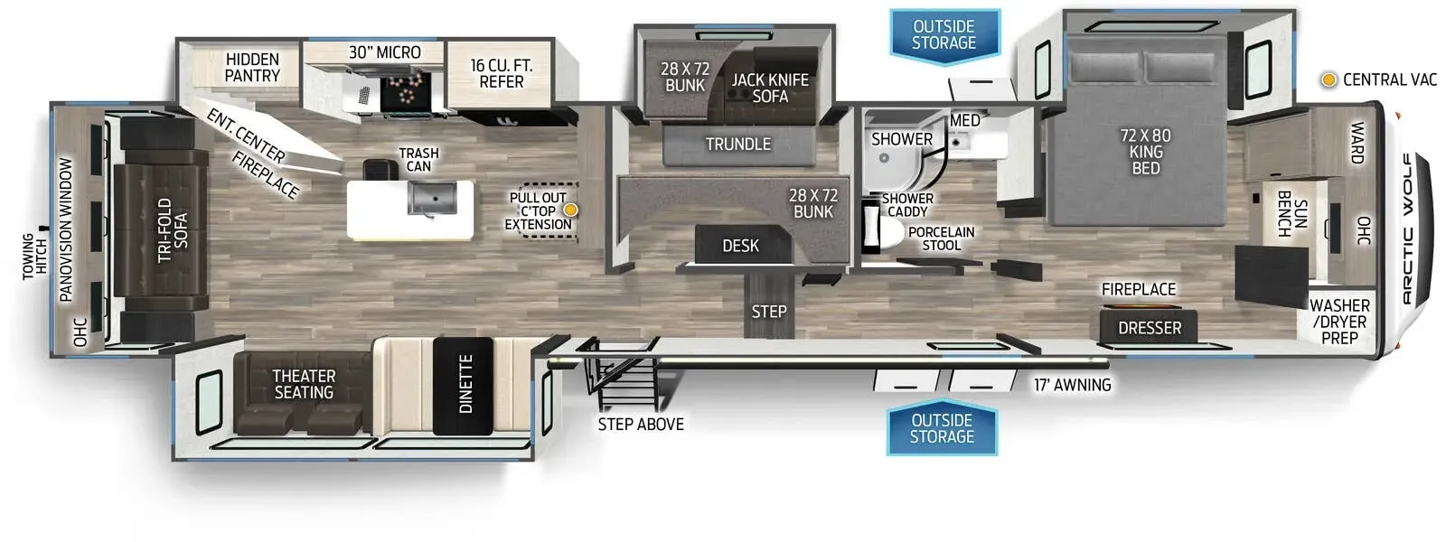 Forest River Cherokee Arctic Wolf 3650SUITE floor plan