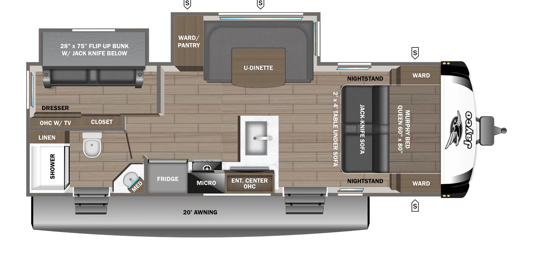 Jayco Jay Feather 23MBD floor plan