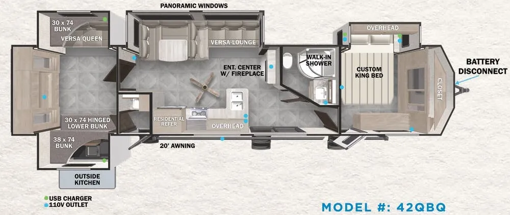 2023 Forest River Salem Villa 42QBQ - Floor plan