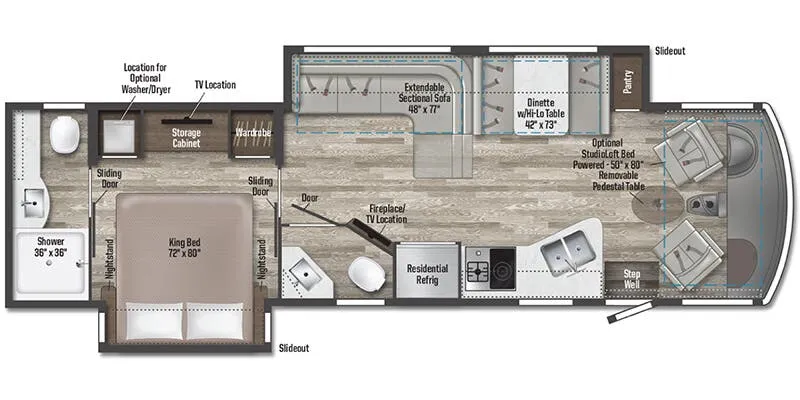 2025 Winnebago Adventurer 35F - Floor plan