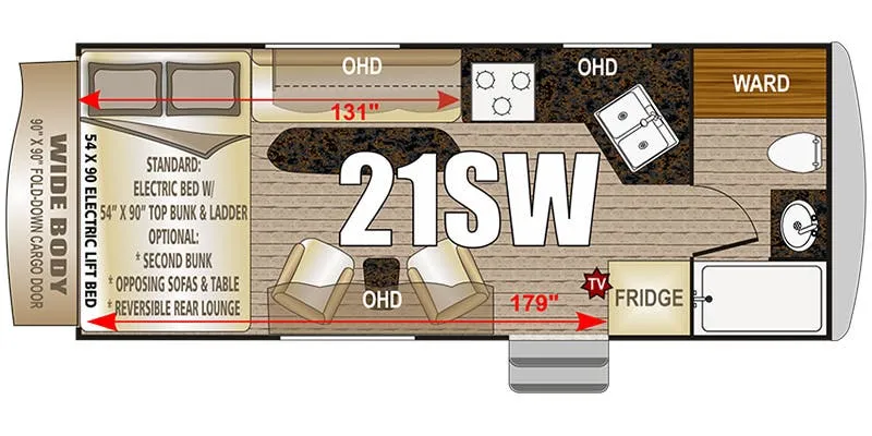 Northwood Desert Fox 21SW floor plan
