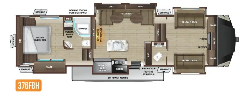Highland Ridge Silverstar 376FBH floor plan