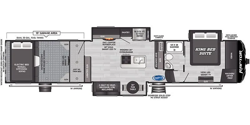 Keystone Raptor 428 floor plan