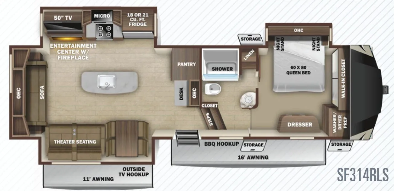 Highland Ridge Silverstar SF314RLS floor plan