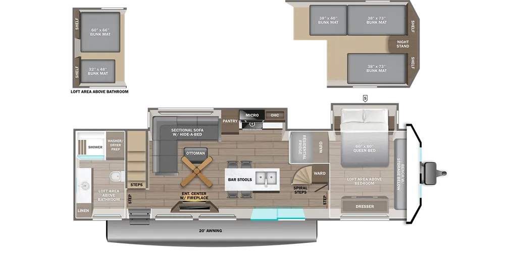 2027 Jayco Jay Flight Bungalow 401LOFT floor plan