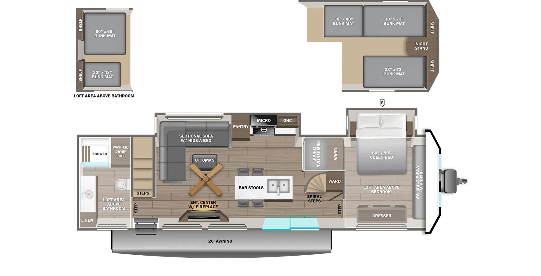 2027 Jayco Jay Flight Bungalow 401LOFT - Floor plan