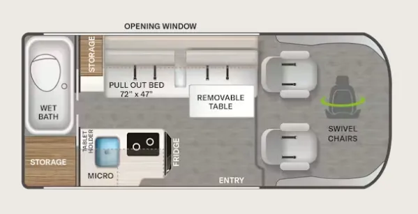 Thor Motor Coach Freedom Eddie Bauer Van 18EB floor plan