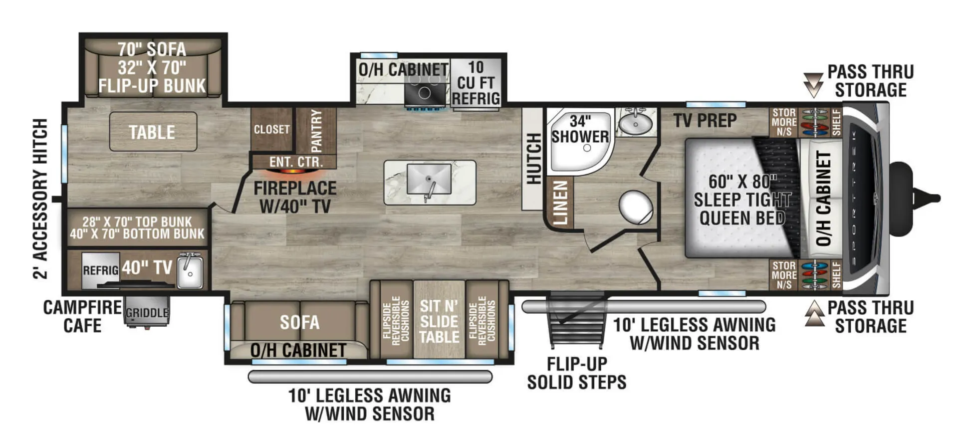 2026 VENTURE RV SPORTTREK 327VIK - Floor plan