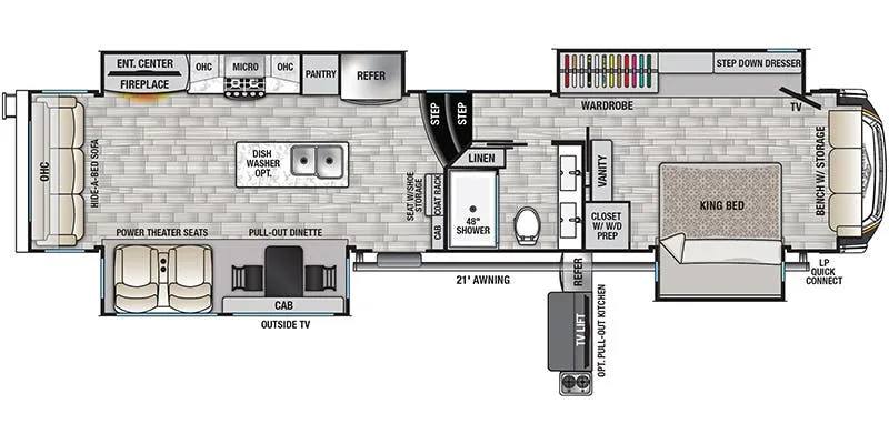 2022 Forest River Cedar Creek Champagne Edition 38EBS - Floor plan
