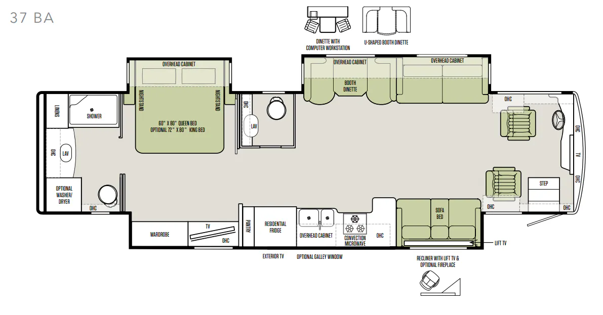 Tiffin Allegro Red 37 BA floor plan