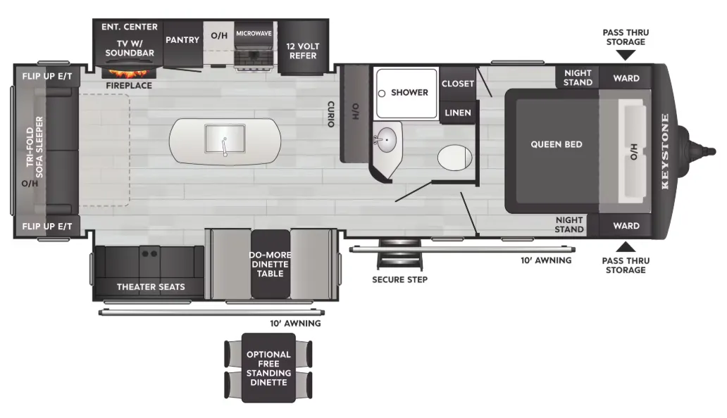 Keystone Bullet Crossfire 287RLS floor plan