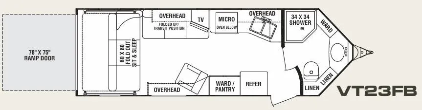 Cruiser RV ViewFinder VT23FB floor plan