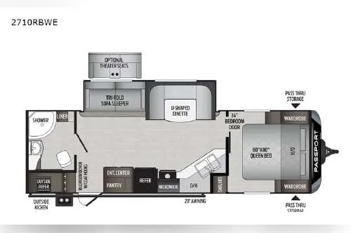 2020 Keystone Passport Gt 2710RBWE - Floor plan