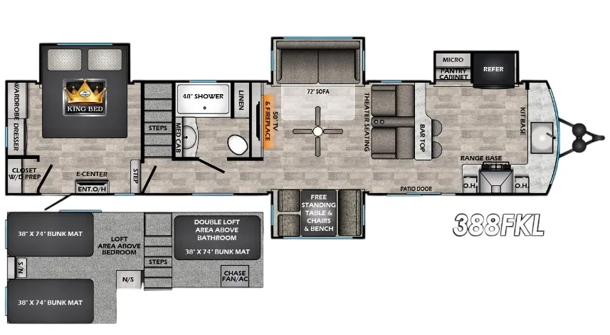 CrossRoads Hampton 388FKL floor plan