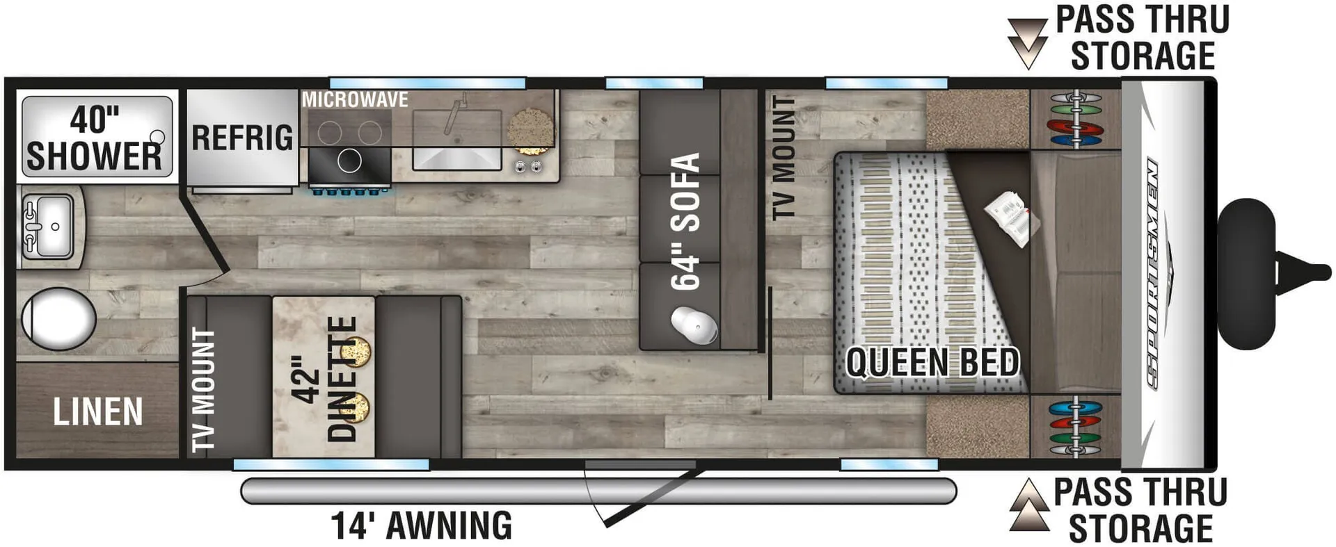 2021 K-Z Rv Sportsmen Se 240FBSE - Floor plan