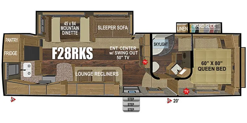 Outdoors RV Mountain Series Glacier Peak F28RKS floor plan