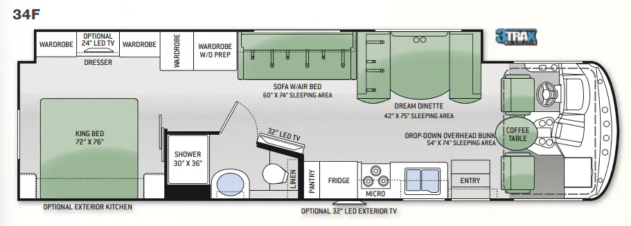 Thor Motor Coach Hurricane 34F floor plan