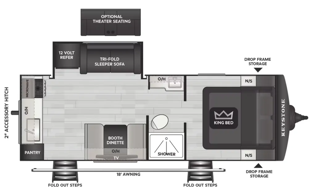 2026 Keystone Cougar Western 22RKWE floor plan